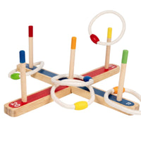 Wooden Tossing Rings Game Coordination Fun Wooden Peg Toss Game for Children