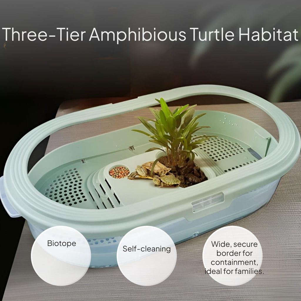Large turtle habitat, easy-clean