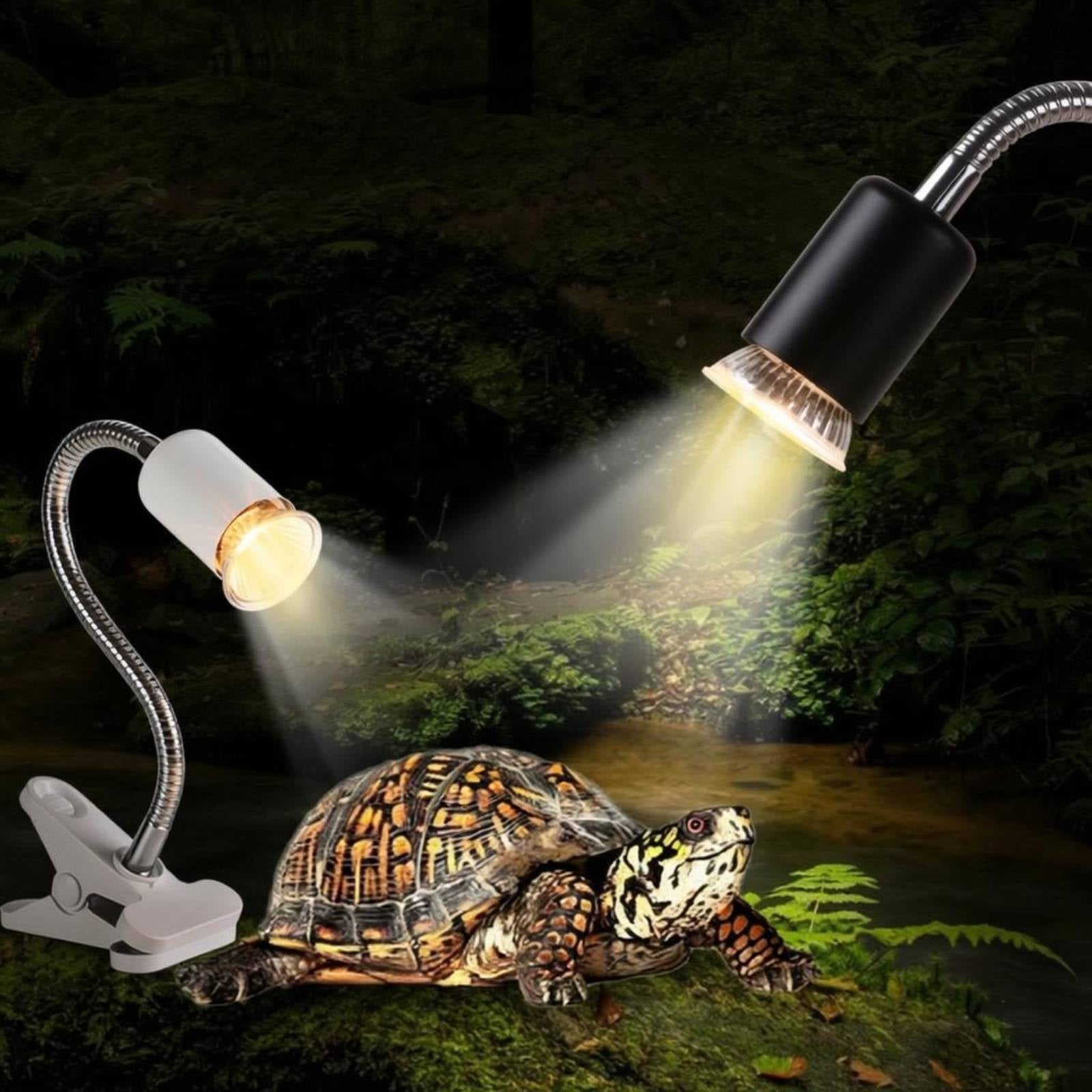 Clamp-on Basking Lamp Flexible Reptile Heat Lamp Holder Pet Lighting Plastic Clamp Metal