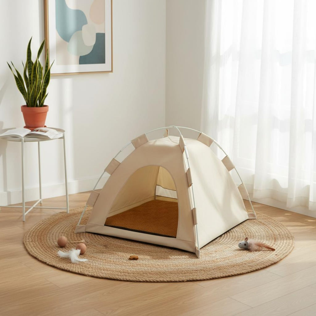 All Seasons Cat Tent House Washable Enclosed Pet Bed Breathable Foldable Cat Tent Stable Structure for Cats, Kittens, Travel, Camping