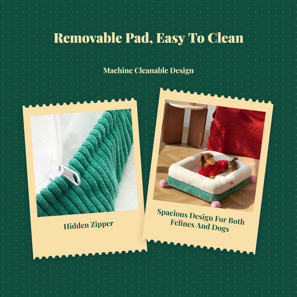 Orthopedic Plush Pet Bed, Non-Slip, Washable, Warm Den