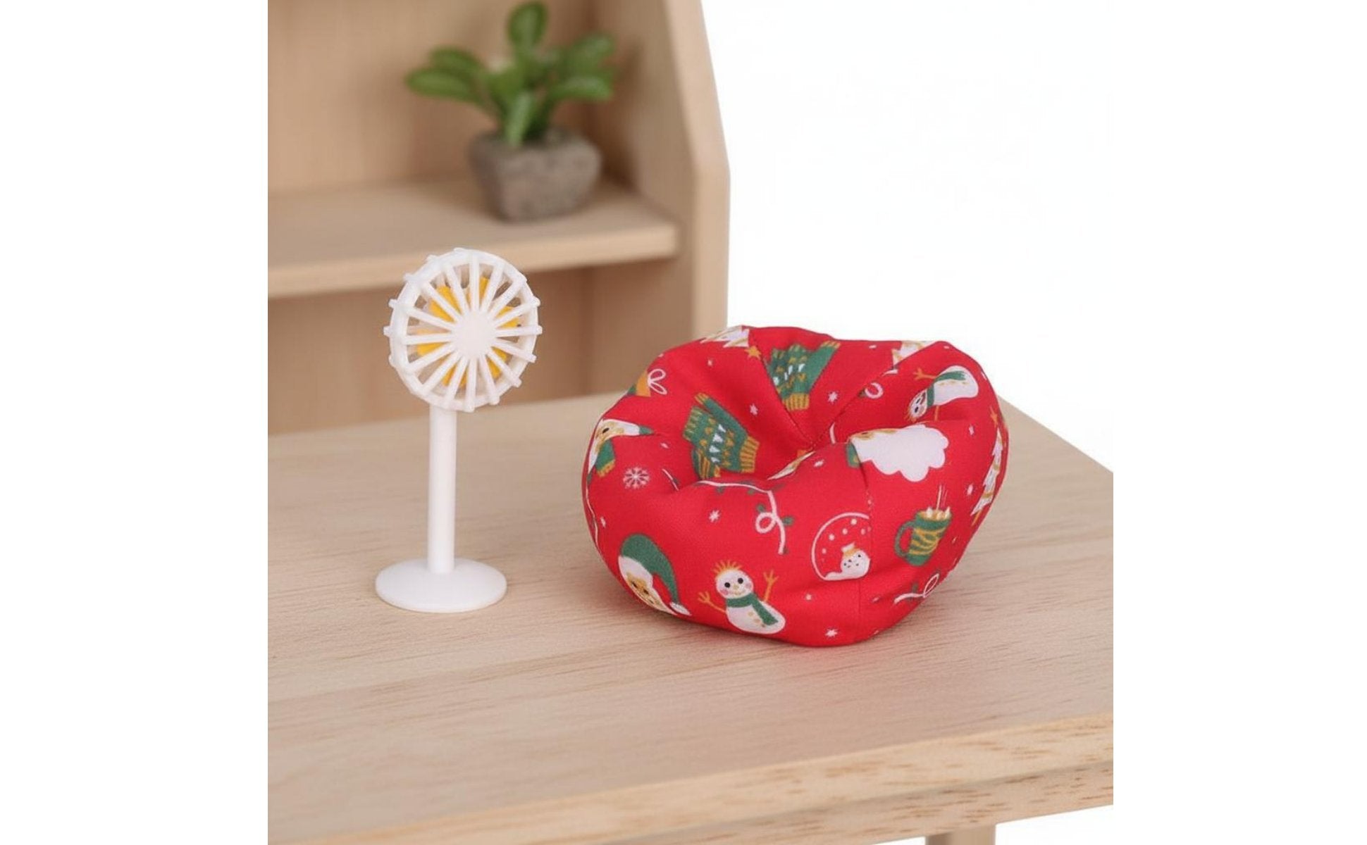 1:12 Scale Furniture Set Scene Prop Miniature Beanbag and Fan Set for Collectors