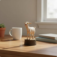 Screaming Goat Figure Desk Decor Expressive Caprine Book Desktop Decoration Novelty Gift Set for Bookshelf