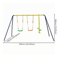 V-Shaped Frame Swing Set Galvanized Children's Swing Set Anti-Slip Supports