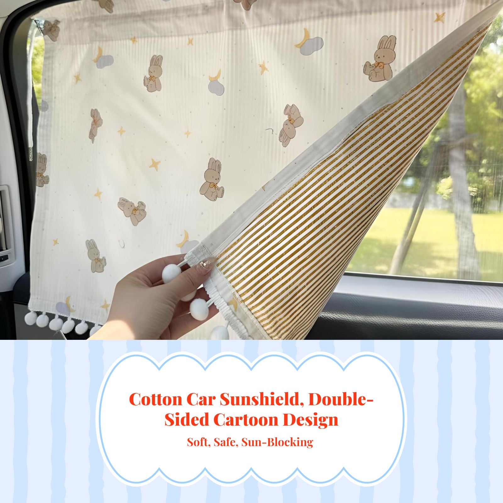 Car window sun shield cover, sunlight protection privacy screen, infant side window sun protection, easy installation
