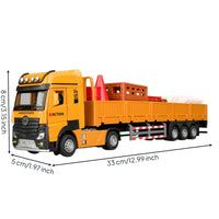 1:32 Scale Flatbed Truck Opening Doors Obstacle Toy Pull-Back Function Alloy Transport Truck Playset for Collectors, Boys, Display