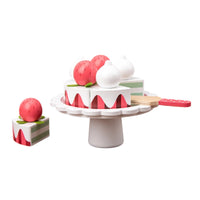 Wooden Birthday Cake Play Set Wooden Birthday Cake Set Wood Finish Realistic for Children
