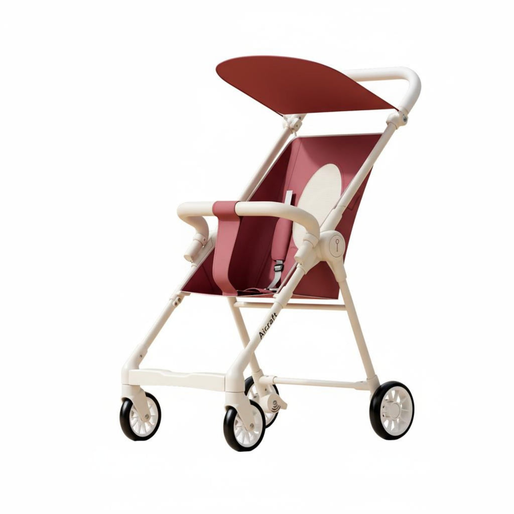 Lightweight Travel Pushchair Protection Canopy Lightweight Pushchair 360° Rotating Wheels Portable Infant Cart for Young Children, Outdoor