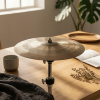 13.5-Inch Cymbal Concentric Bands Bronze Cymbal Polished Areas