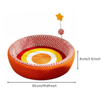 Cat Scratcher Bowl with Toy Scratch Resistant Round Cat Scratcher Bed for Cats