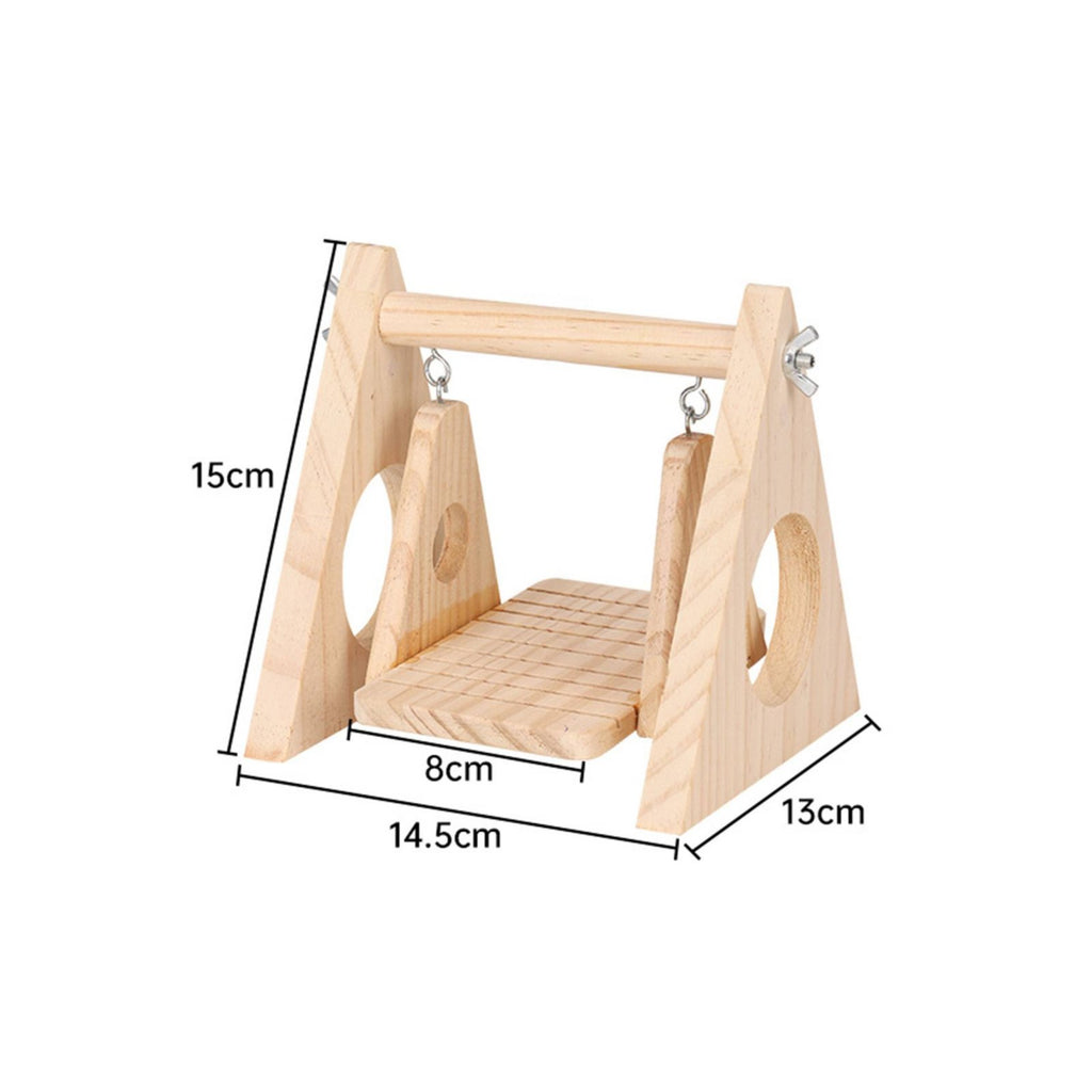 Bird Enclosure Rocking Toy Relieves Boredom Wooden Bird Swing Multi-Functional
