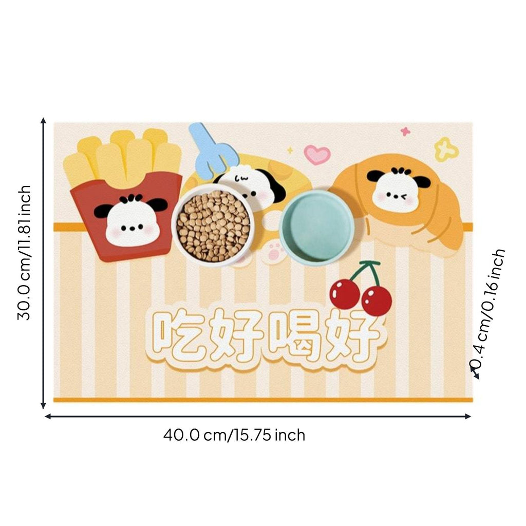 Pet Feeding Mat, Water-Resistant Non-Slip Dog and Cat Placemat, Easy-to-Clean PVC Spill-Resistant Floor Mat