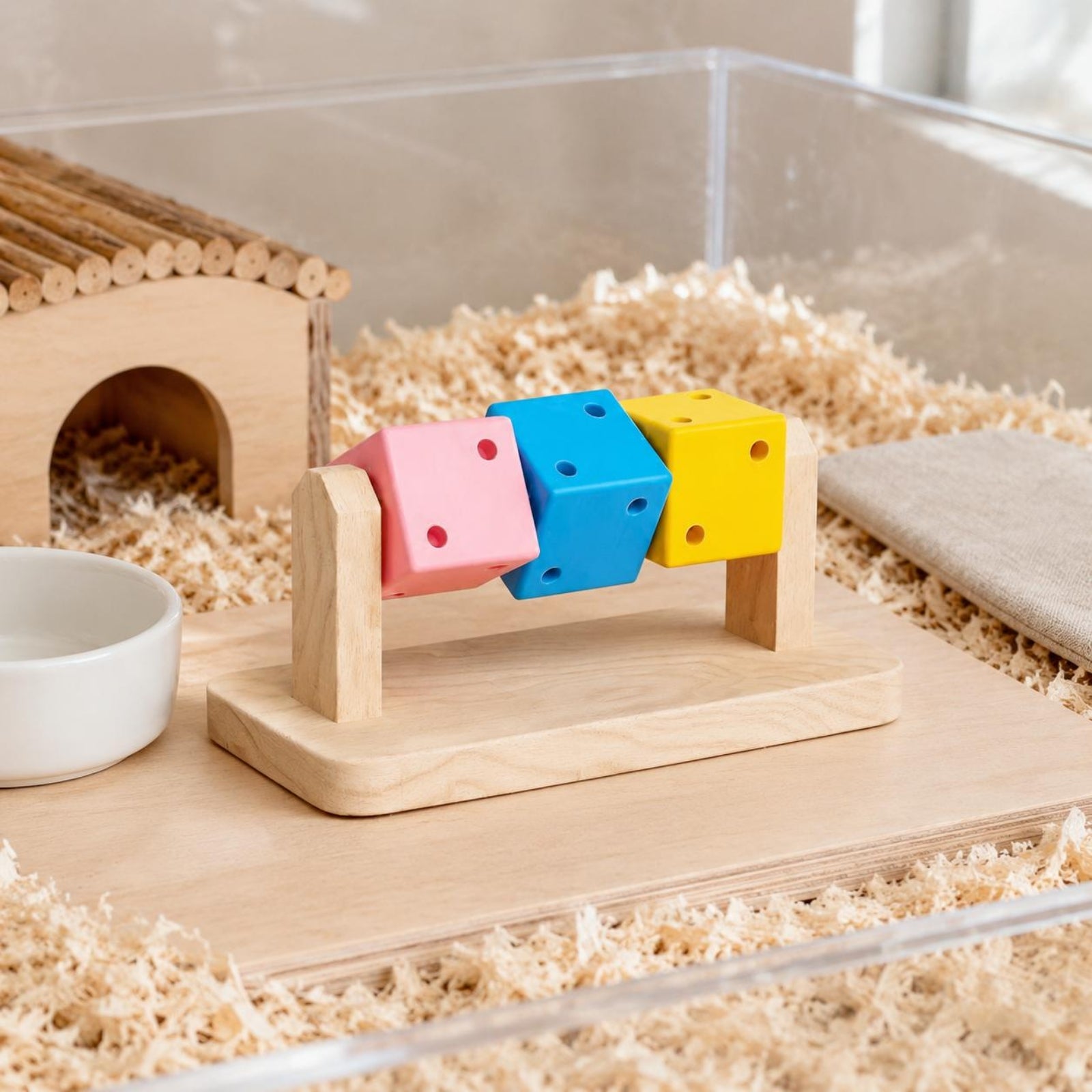 Wooden Hamster Gnaw Toy Natural Wood Small Pet Activity Toys Polished Finish