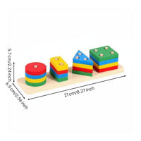 Educational Shape-Matching Toy Insertable Peg Peg-Mounted Shape Pieces Toy