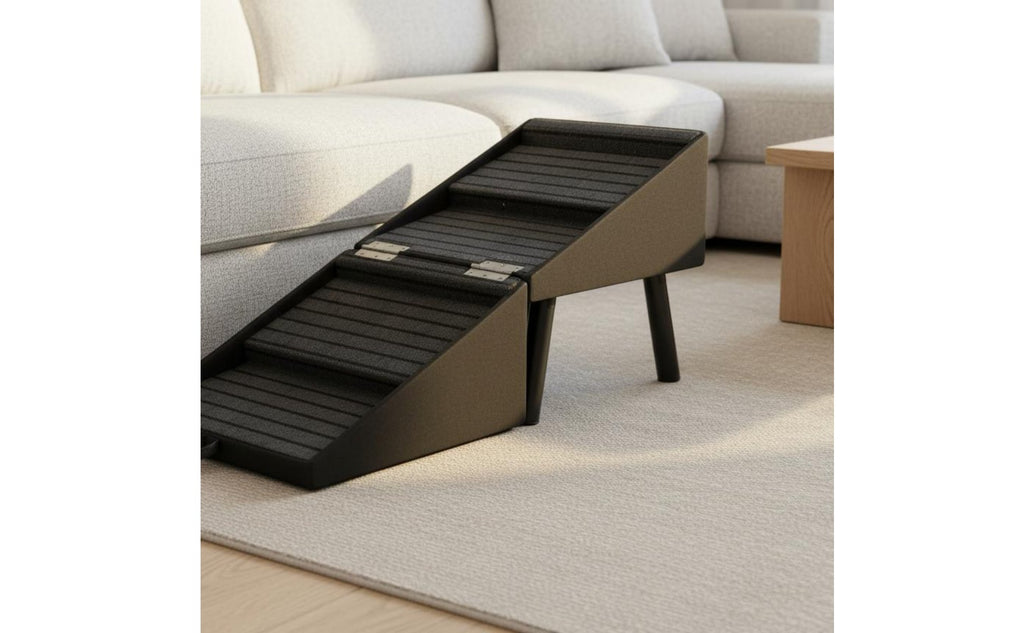 2-in-1 Dog Ramp Stool Non-Slip Surface Foldable Pet Ramp for Bedroom, Small Dogs