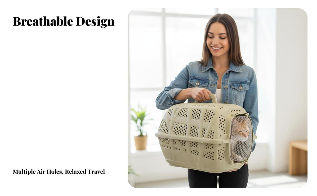 Travel Pet Crate Lightweight Ventilated Transport Box Sturdy for Cat Owners