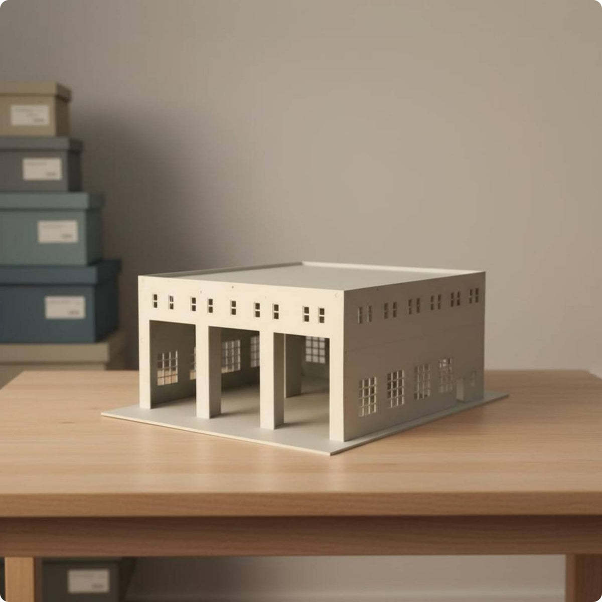 Double Decker Bus Workshop Display Scene Display Bus Depot Model for Collectors