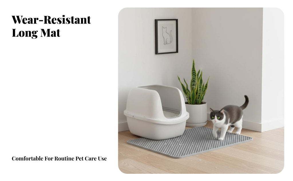 hexagonal Litter Trapping Mat Doubletier Design Floor Protector for feline Owners