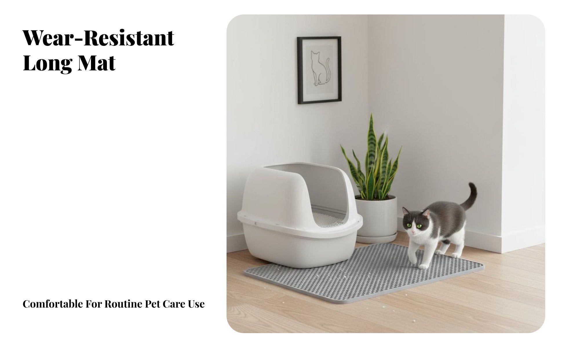 hexagonal Litter Trapping Mat Doubletier Design Floor Protector for feline Owners