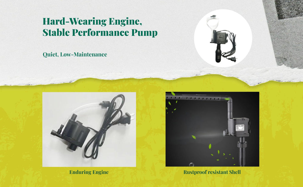 Immersible aquatic pump, high height, extremely quiet, multi-functional aquatic habitat purifier, oxygenation for fish tanks