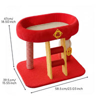 Cat Climbing Structure with Ladder Four-Season Pet Mat Activity Center Stable Construction Animal Furniture for Small Apartment