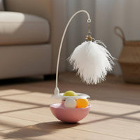 Tumbler Cat Toy Encourages Exercise Catnip Wobble Toy Replaceable Feathers