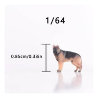 1/64 Scale German Canine Figure 3D Printed Tiny Dog Statue Realistic Design