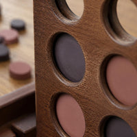 Wooden Four in a Row Game Educational Wooden Connect 4 Game 2 Player for Home