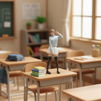 1:64 Scale Female Figure 3D Printed JK Style Mini Figurine High Detail Hobby Supply for Collectors