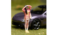 1:64 Scale Girl Figure Raised Arms Diorama Figure Handmade Style
