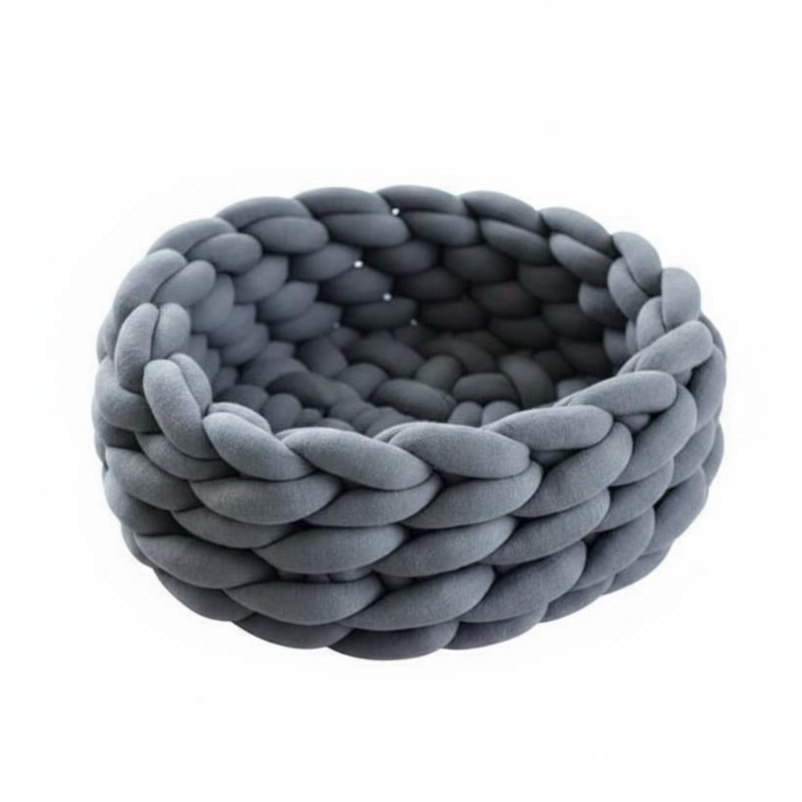 Chunky Knit Cat Bed Machine Washable Handmade Yarn Pet Bed Handcrafted Look Crochet Pet Resting Place for Cats, Small Dogs, Indoor