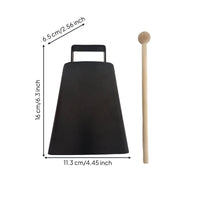 Cowbell with Mallet Handheld Hand Cowbell Black Coating