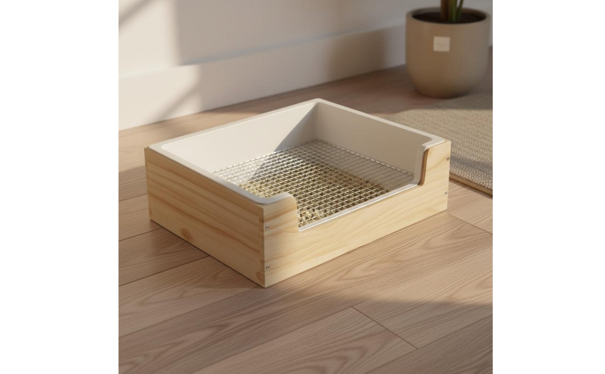 Rabbit Litter Box Fixed in Enclosure Rabbit Litter Pan Easy to Clean