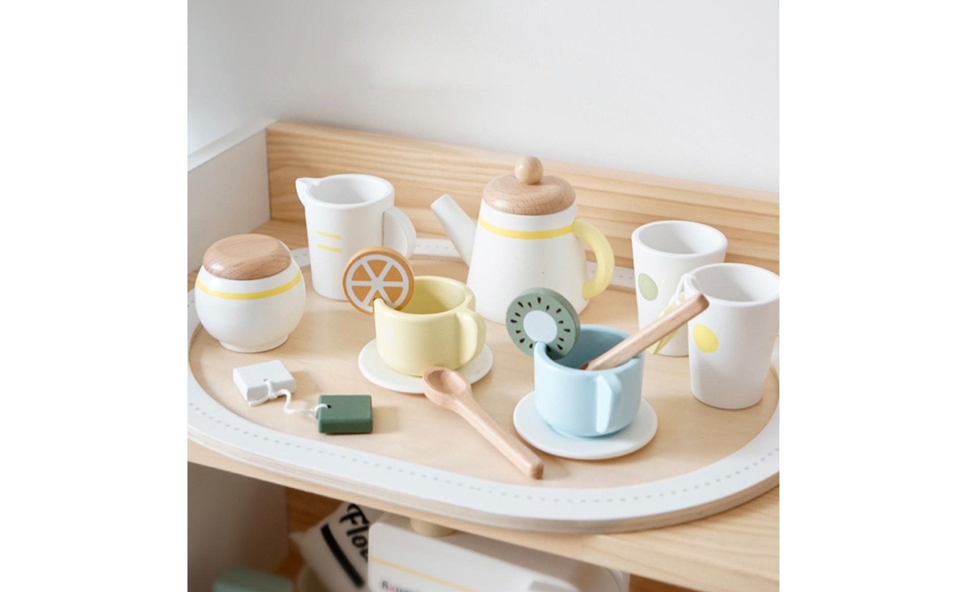 12 Pieces Pretend Tea Party Set Gift Idea Toy Tea Set Small Hands Child Plaything for Girls, Kids, Nursery School