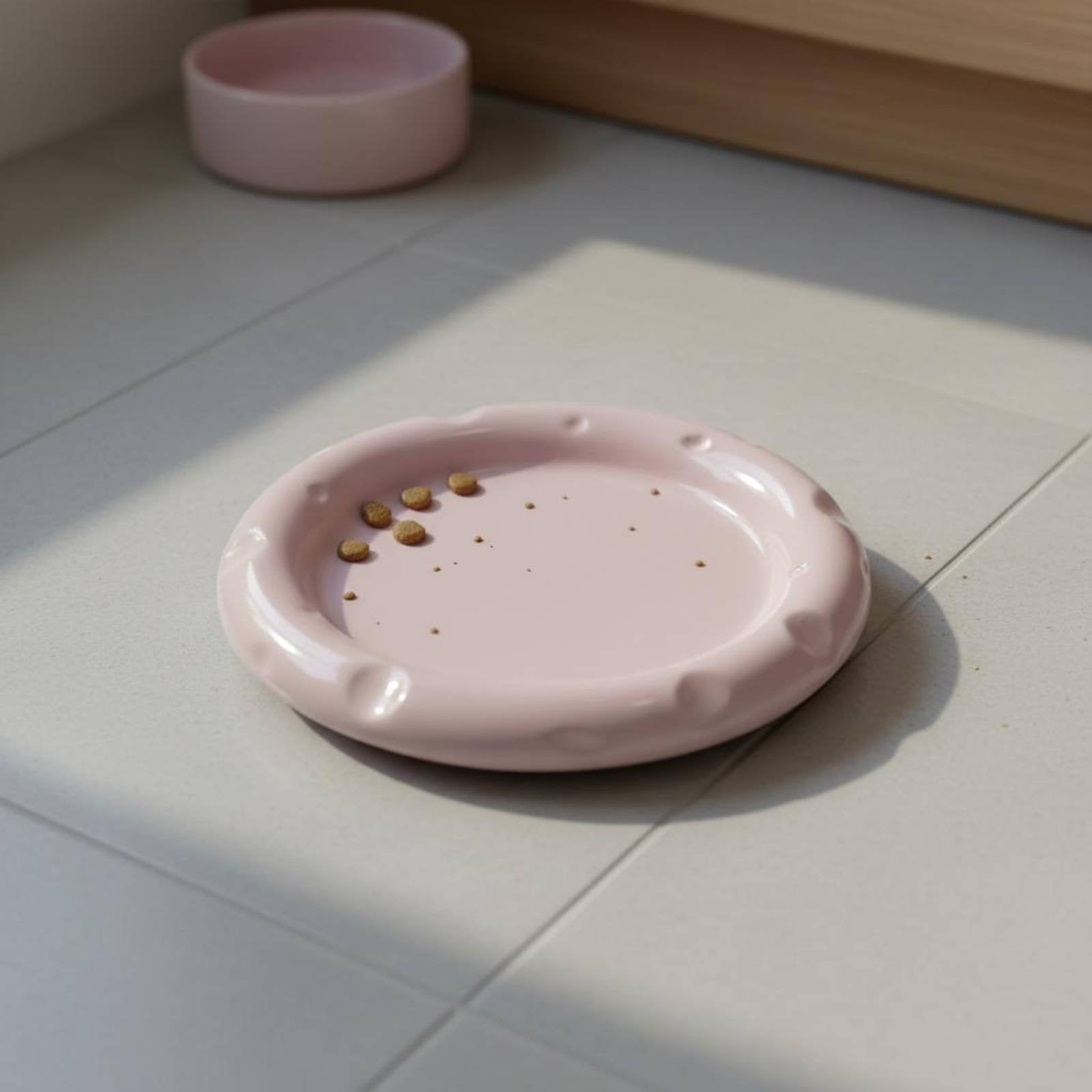 Cheese Design Pet Bowl Whisker Friendly Raised Ceramic Cat Dish Easy to Clean Shallow Cat Food Bowl for Kittens, Small Dogs