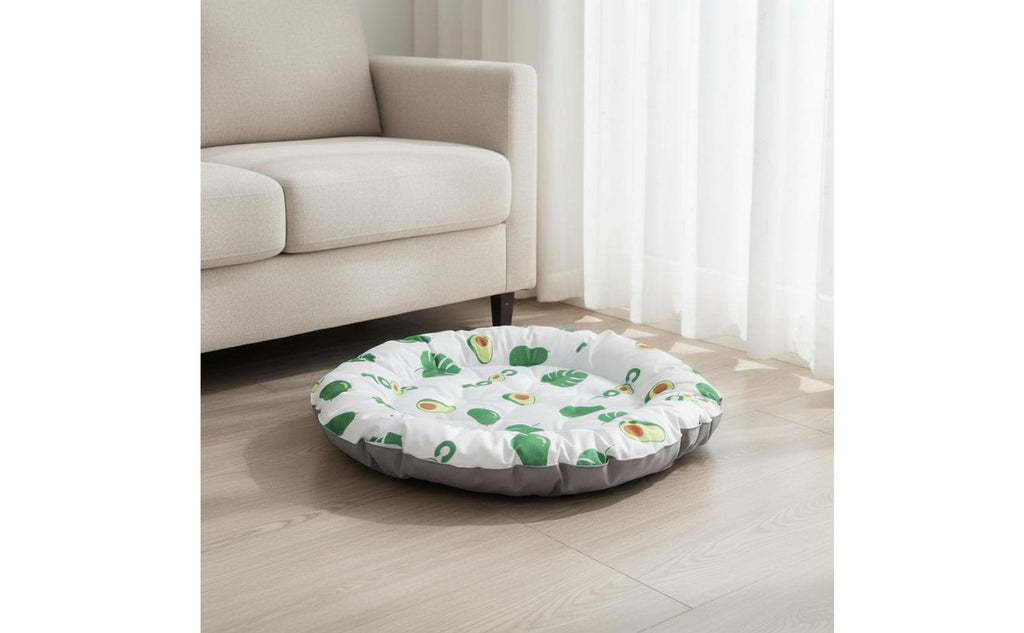 Round Cooling Pet Bed Soft Padded Border Feline Cooling Mat Easy to Clean