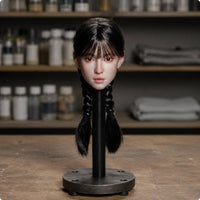 1/6 Female Head Piece Realistic Face Female Figure Head Braided Hair