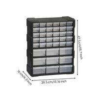 Drawer Parts Cabinet Black Finish 39-Drawer Cabinet for Workshop, Garage