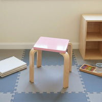 Pink Seat Stool Wood Kids Stool Smoothly Finish Children's Furniture