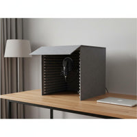 Reduces Reverberation and Reverb Desktop Soundproof Booth Easy Assembly Desktop Soundproof Box Foldable Design Tabletop Sound Isolation Box Collapsible for Podcasters, Streamers, Telecommuting Workers, Home Office, Studying