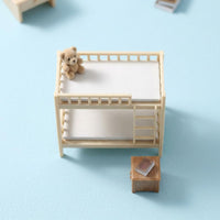 Miniature Double Bed DIY Dollhouse Bunk Bed Detailed Craft for Photo Props