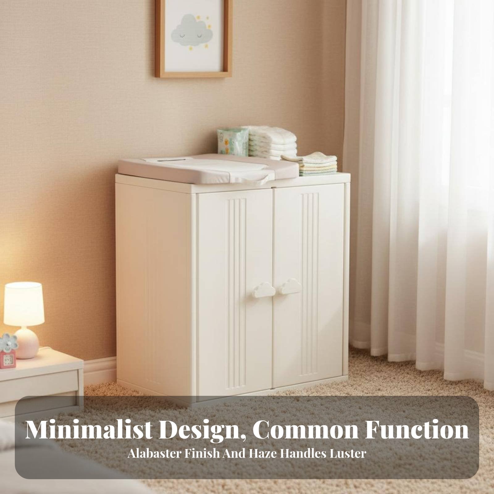 Changing Table storage unit Easy Organization Storage Cabinet Safety Design for children
