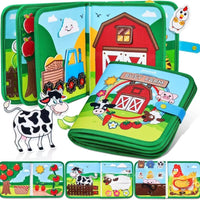 Busy Book Portable Textile Learning Book Travel Friendly for Young Children