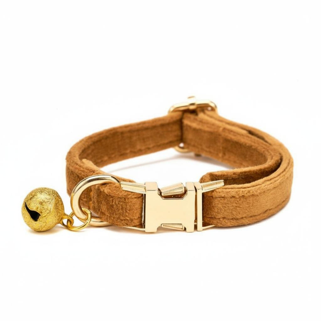 Soft Material Velvet Kitten Collar with Bell Lightweight Kitten Bell Collar for Kittens, Puppy Owners, Daily Wear, Indoor Use, Photo Shoots