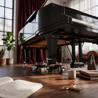 Piano Moving Cart Black Metal Piano Dolly Flat Top Surface