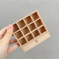 1/12 Scale Dollhouse Cabinet Unfinished 12 Compartment Cabinet Beech Wood