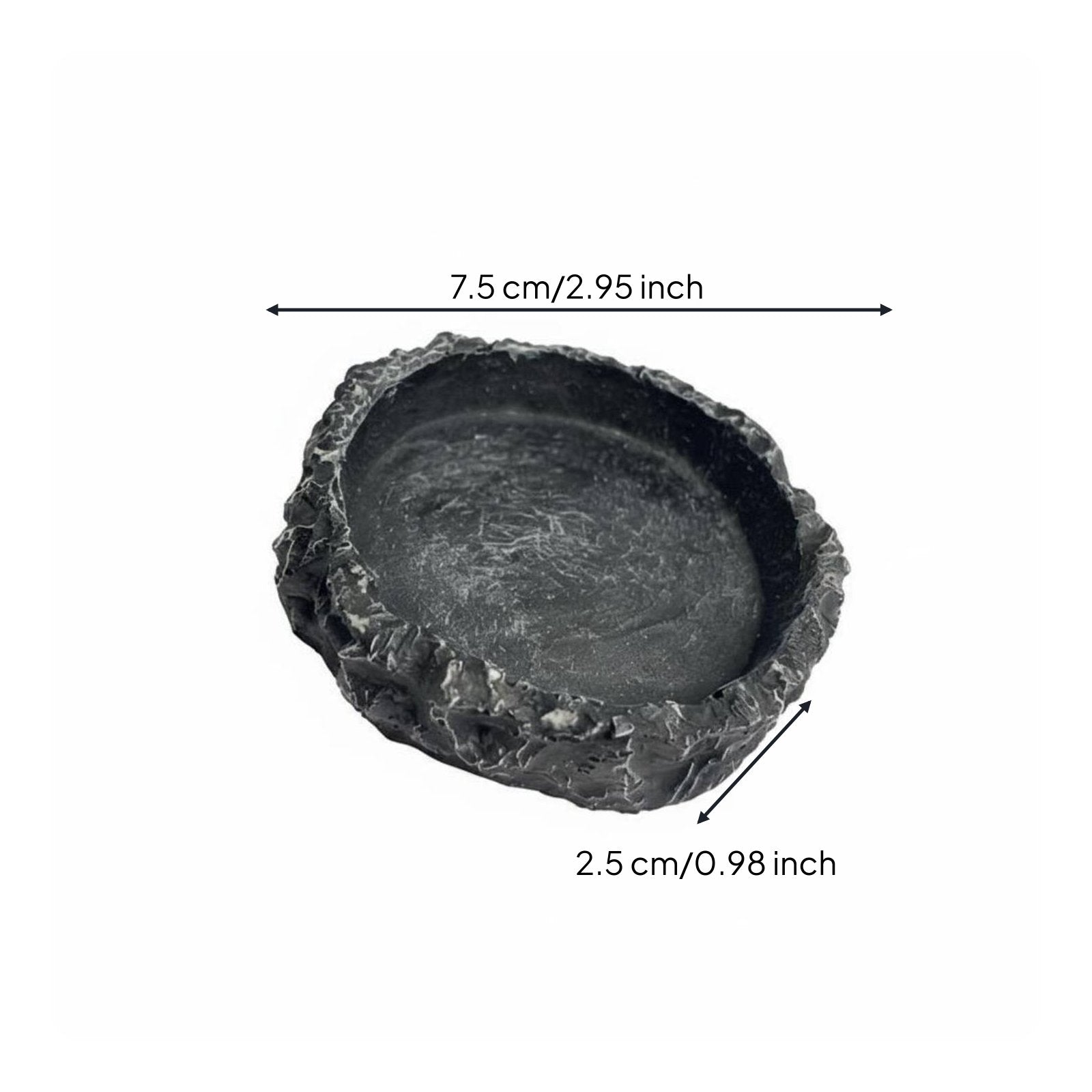 2 Pieces Rock Look Amphibian Bowl Multi Use Pet Supply Sleek Design