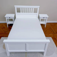 1:12 Dollhouse Bed Paneled Footboard Display Piece Matte Finish