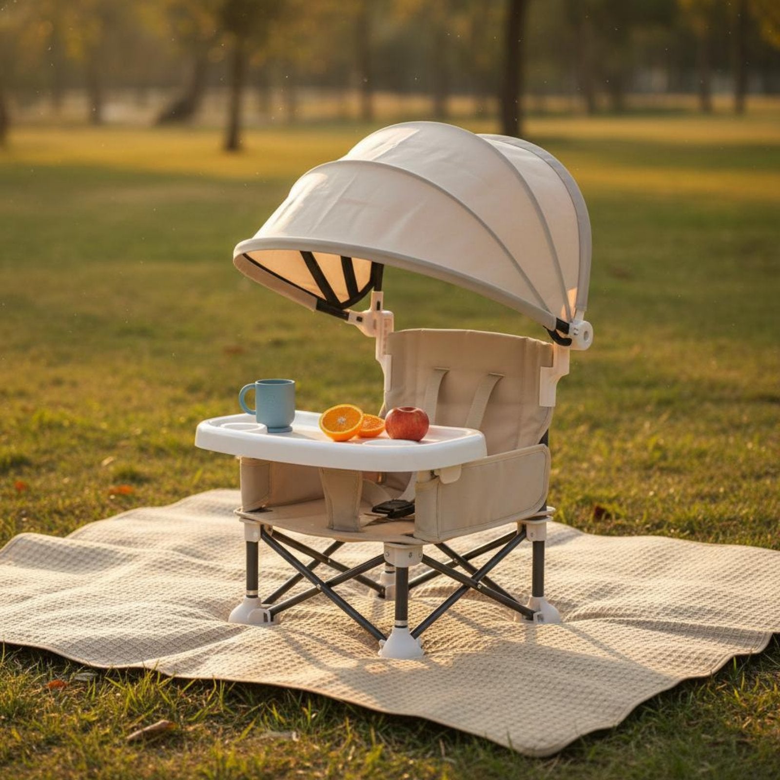 Portable Baby High Chair Lightweight Folding High Chair Sturdy Frame for Outings