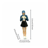 1/64 Miniature Woman Figurine Realistic Details Painted Resin Figurine Collectible Miniature Figure Ornament for Desk